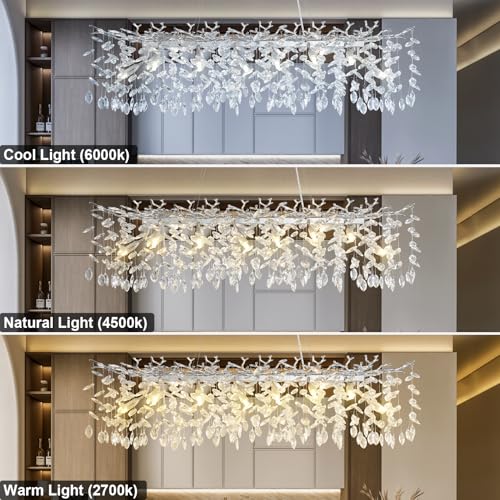 47" Silver Crystal Chandelier
