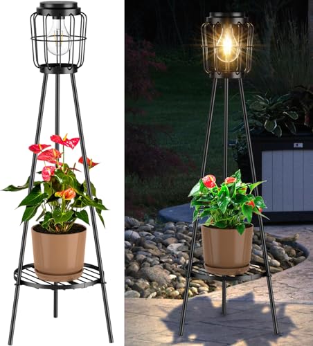 Solar Lights with Plant Stand