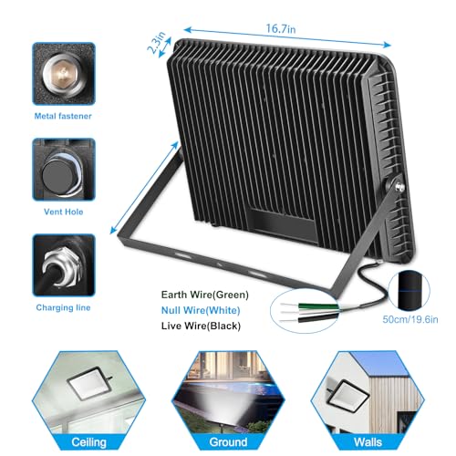 2 Pack 400W LED Flood Light Outdoor (2 Count)