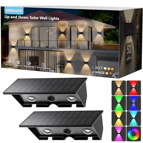 2PACK Solar Wall Lights Outdoor