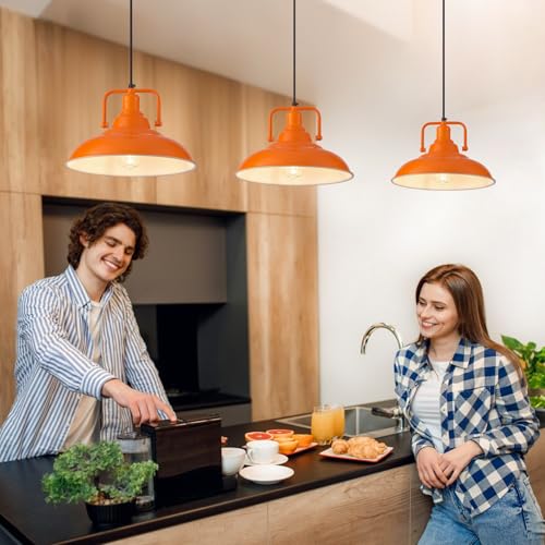 Orange Pendant Light 12.5 inches 3 Packs (3 Count)