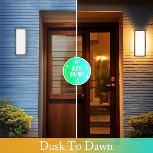 14in LED Dusk to Dawn Outdoor Wall Light Fixtures (2 Count)