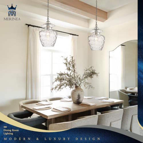 Farmhouse Chrome Glass Pendant Light