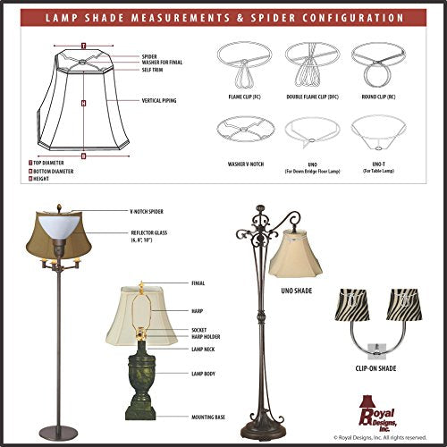 Royal Designs Rectangle Cut Corner Lamp Shade