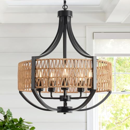20" Rattan Chandelier