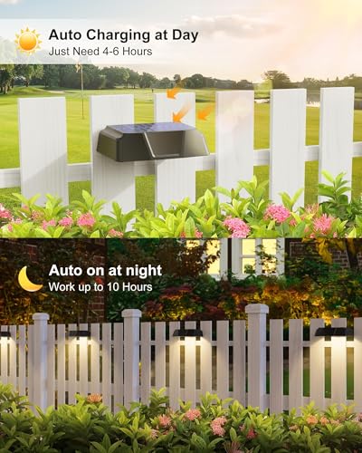 5 Pack Solar Fence Lights Outdoor (6 Count)