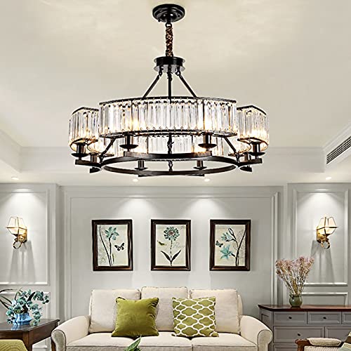 Farmhouse Crystal Chandeliers Dining Room Pendant Light Fixture