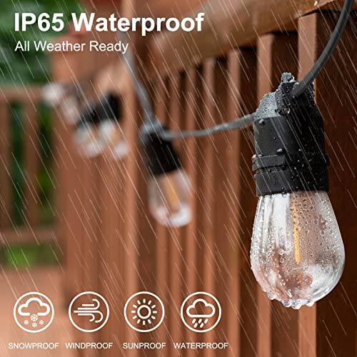 108FT (27FT*4) LED Outdoor String Light Waterproof Terrace Light, S14 Shatterproof Replaceable Bulb (4 Spare Bulbs), Connectable (Maximum 918FT) Edison Vintage Backyard, Porch, Deck Lights (108 Foot)