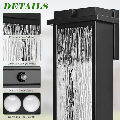 20" Extra Large Dusk to Dawn LED Outdoor Wall Lights 2 Pack (2 Count)