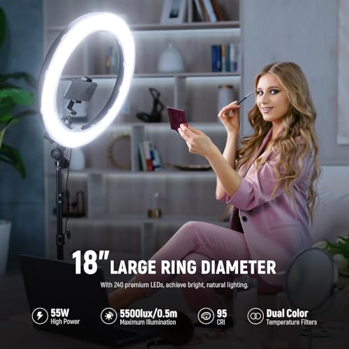 55W 18" 45cm Ring Light Kit [New Version]
