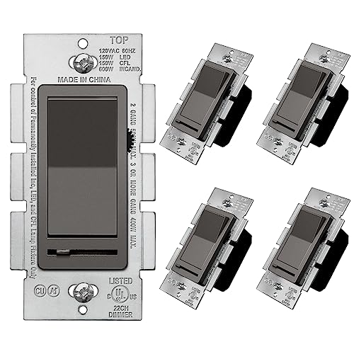 5 Pack Matte Brown Dimmer Light Switch (5 Count)