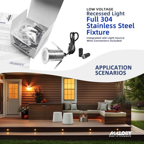 1W Recessed Low Voltage Deck Light 6 Pack 1.4 Inch (6 Count)