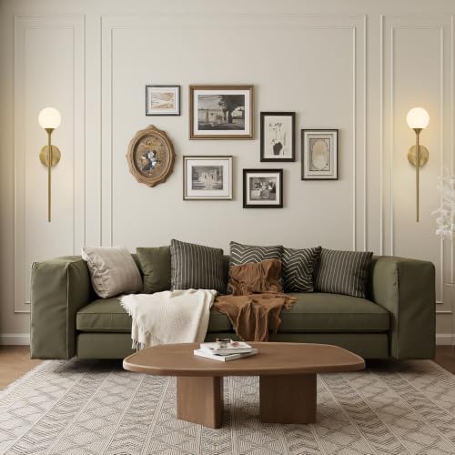 Single Gold Globe Glass Wall Sconce with Milk White Glass Shade