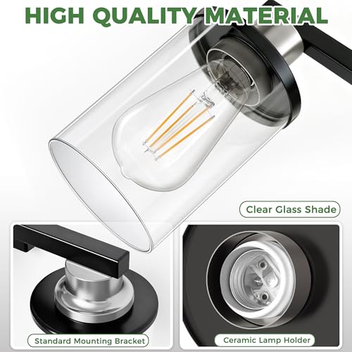 17 Inch 3 Light Black Nickel Bathroom Vanity Light