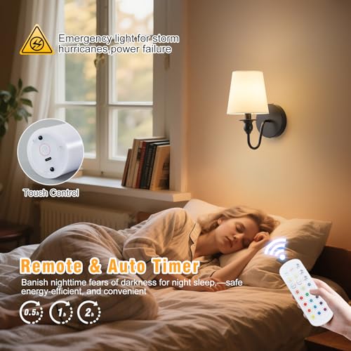 Battery Operated Wall Sconce Set of 2 (2 Count)