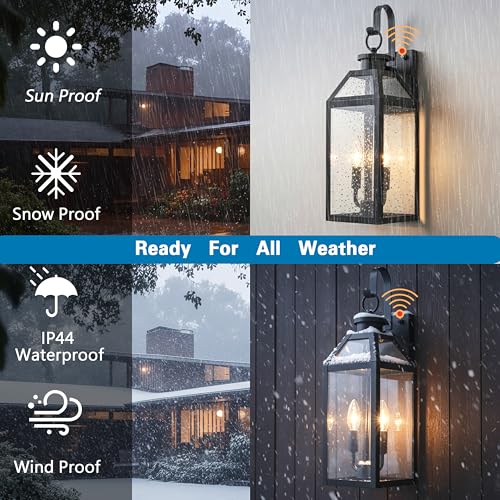 20" Large Dusk to Dawn Outdoor Wall Light (2 Count)