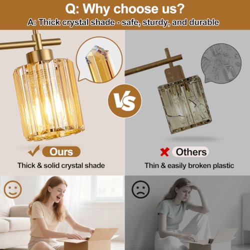 Modern Crystal Bathroom Light Fixtures Over Mirror