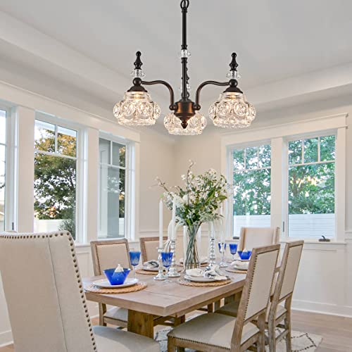 Modern 3 Light Chandeliers Black Kitchen Island Pendant Light for Farmhouse Living Room Bedroom Hotel