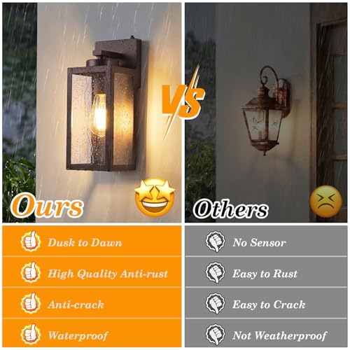 Upgraded Dusk to Dawn Outdoor Wall Lights (2 Count)