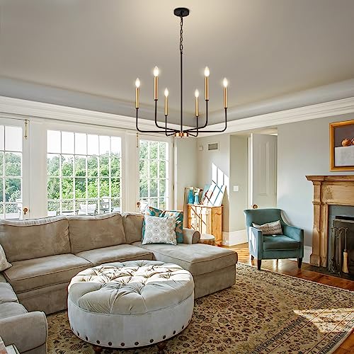 Modern Black and Gold Chandelier for Dining Room