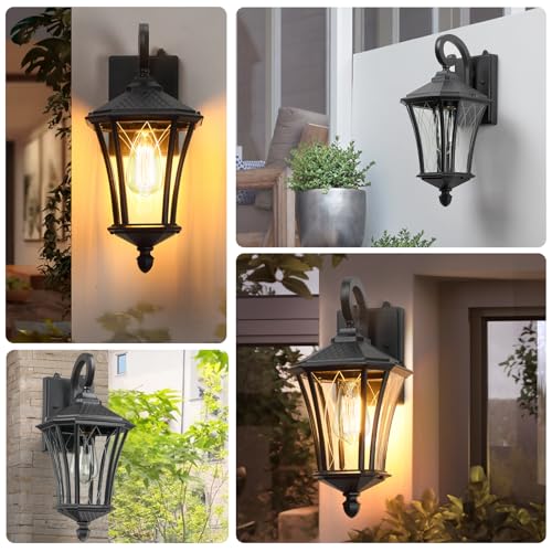 16" Dusk to Dawn Outdoor Light Fixture Wall Mount (2 Count)