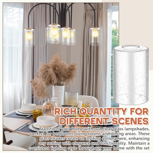 3 Pcs Clear Bubble Seeded Glass Lamp Shade 1 (3 Count)