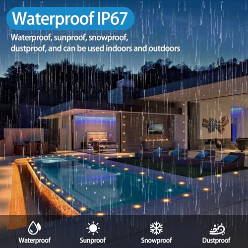 Recessed LED Deck Light Kits with Remote Control φ42mm 10 Pack (10 Count)