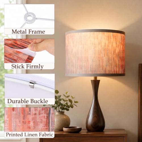 Boho Lampshades Set of 2 (Rustic Pink / 13inx13inx10in)