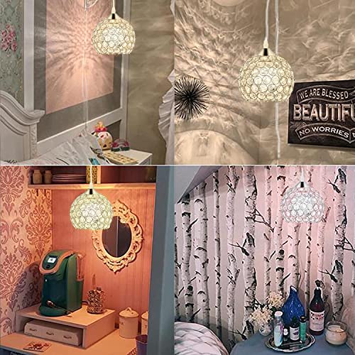Plug in Crystal Chandelier Lighting with Long Cord 13.12ft and On