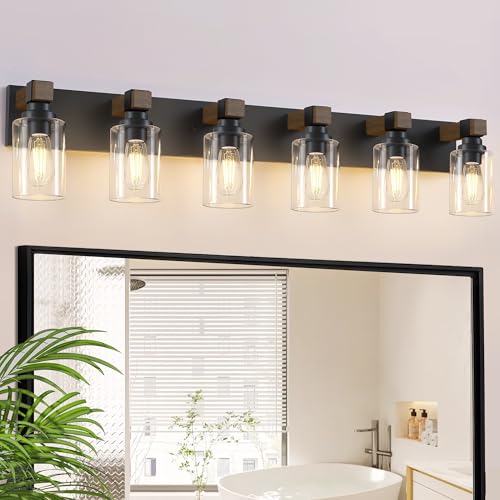 Farmhouse 6 Light Bathroom Vanity Light Fixtures
