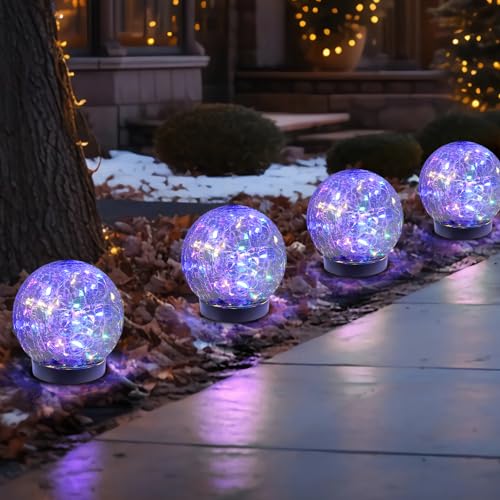 Solar Globe Lights Outdoor Waterproof (4 Count)