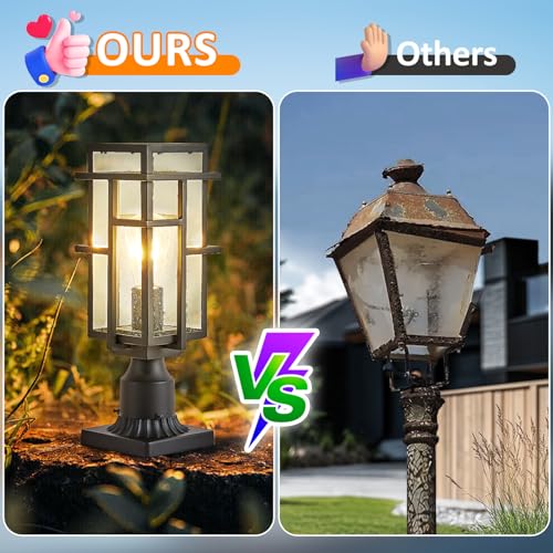 Outdoor Post Lighting Fixture with Pier Mount Base