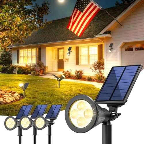 4 Pack Solar Spot Lights Outdoor Waterproof with Focus Beam
