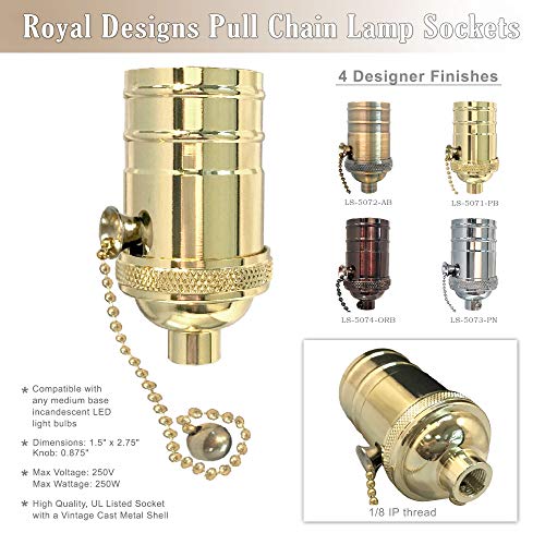 Pull Chain Lamp Socket for Incandescent LED Bulbs (4 Count)