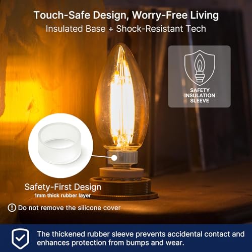 Amber LED Candelabra Light Bulbs 40W Equivalent (96 Count)