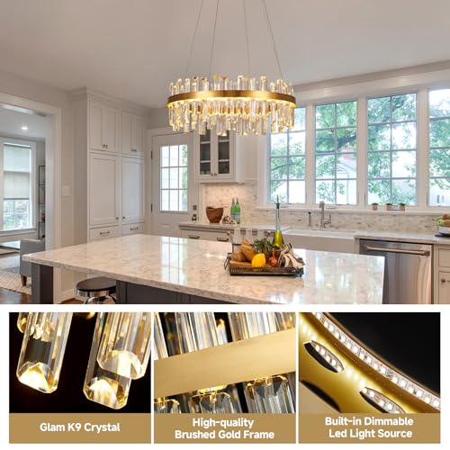 Modern Gold Crystal Led Chandelier