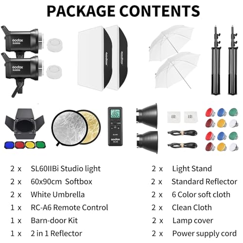 2pcs SL60IIBi LED Video Light Kit