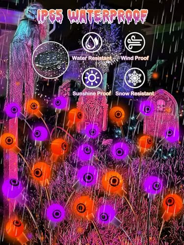 6 Pack Solar Halloween Decorations Outdoor 36 LED Solar Eyeball Lights (6 Count)