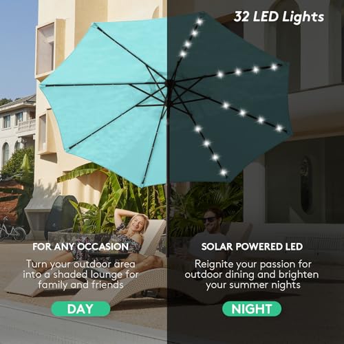9' Patio Umbrella with Solar Lights