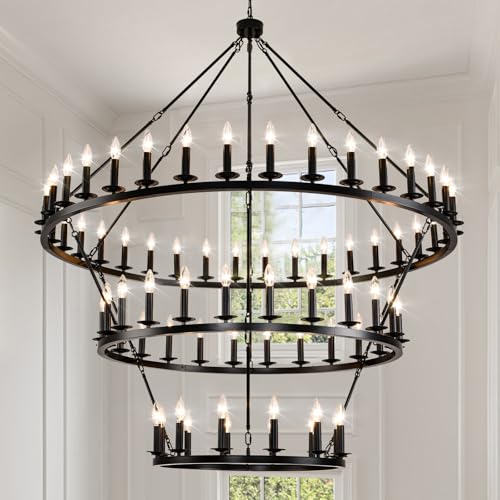 Extra Large 3 Tier Wagon Wheel Chandelier