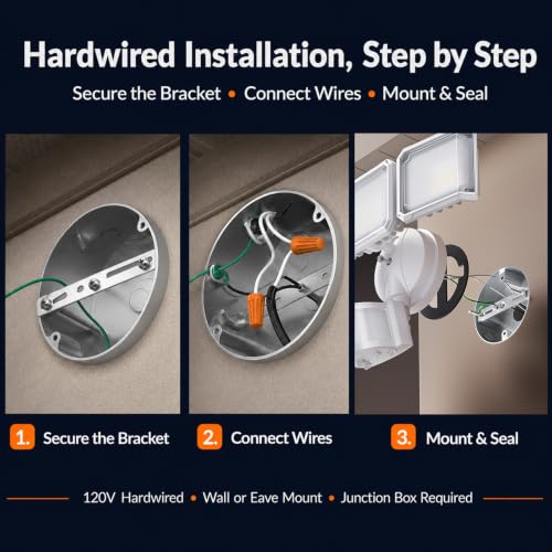 LED Security Light 240° Dual PIR 100 FT Motion Sensor Outdoor