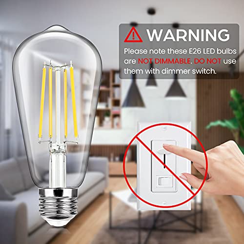 6 Pack Vintage LED Edsion Bulbs 100W Equivalent (6 Count)