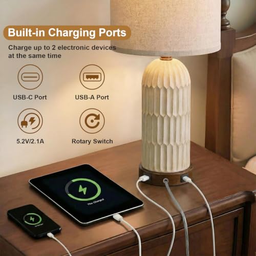 22" Bedside Table Lamps Set of 2 (2 Count)