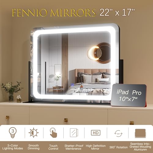 Vanity Mirror with Lights 22"x17"