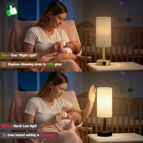 Gold Touch Bedside Lamp for Bedroom