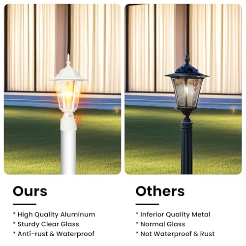 15"H Dusk to Dawn Outdoor Lamp Post Light (2 Count)