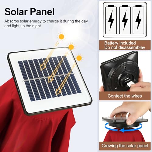 Solar Patio Umbrella with Centre Light