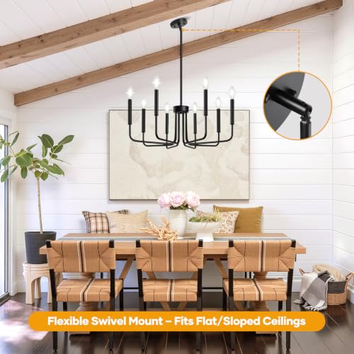 Black 8 Light Chandelier (8 Count)