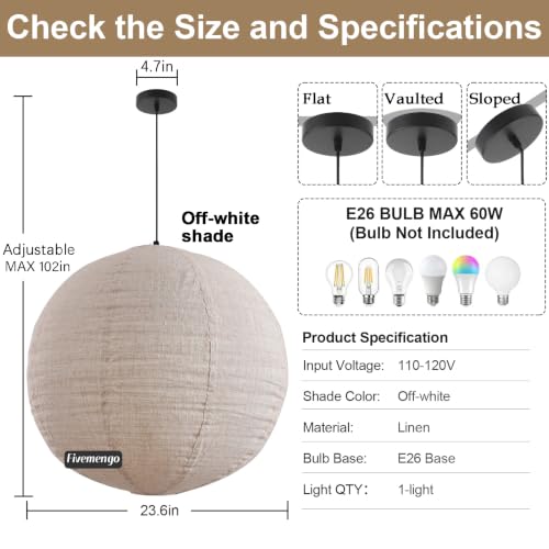 Linen Pendant Light Kit Lantern Pendant Light