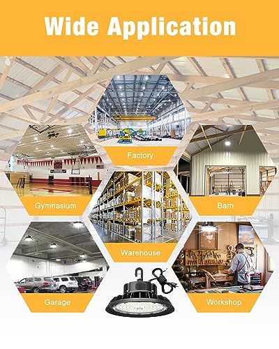 UFO LED High Bay Light 150W 22500LM 5000K High Bay LED Shop Lights